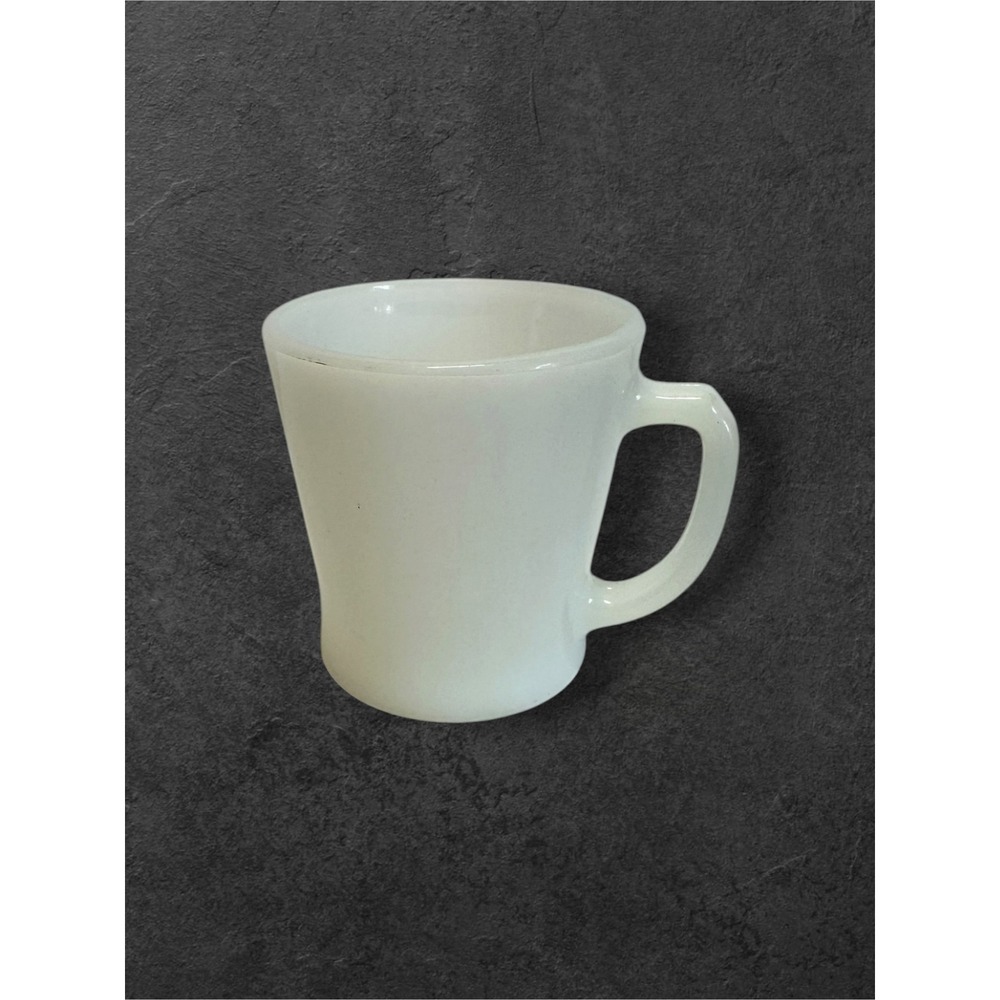 Fire-King Anchor Hocking Mug White Milk Glass D-Handle MCM